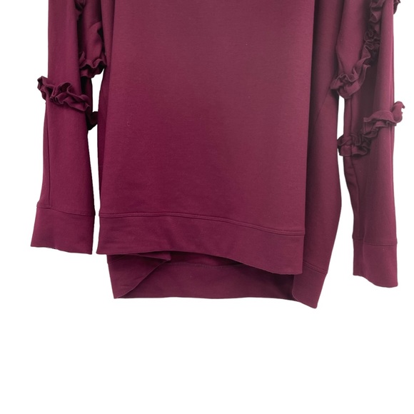 Relativity Ruffle Sleeves Top Burgundy Size 2X - Picture 4 of 11